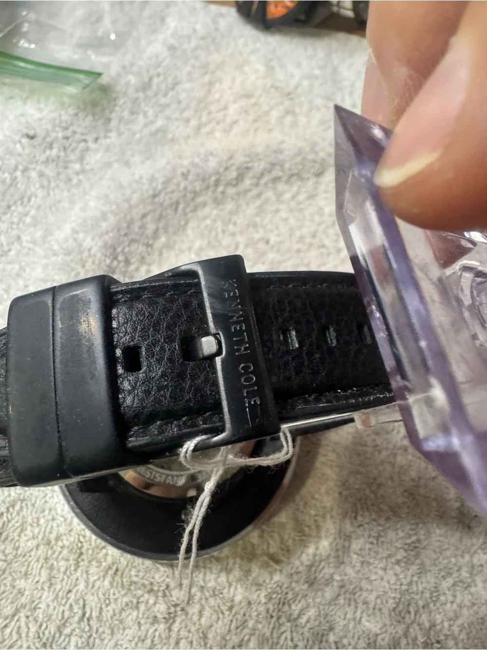 Kenneth Cole Black Dial Watch with Rose Gold Bezel